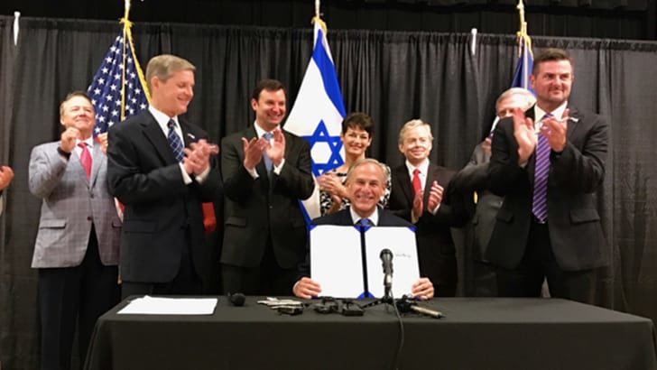 Texas is the seventeenth state to pass law against Israel boycotts (BDS)
