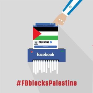 Graphic on #FBblocksPalestine