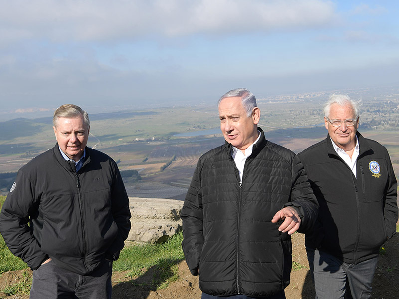 graham, netanyahu, friedman tour golan heights