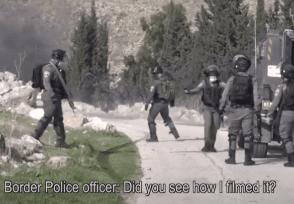 Israeli soldiers cheer after shooting Palestinian man