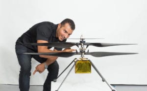 PALESTINIAN LOAY ELBASYOUNI WITH THE INGENUITY MARS HELICOPTER