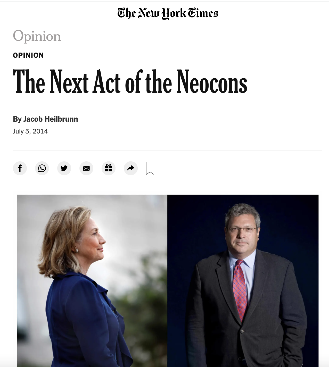 New York Times - The Next Act of the Neocons