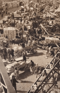 JAFFA - undated - hauling crates of imported goods at the seaport