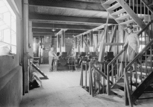 NABLUS - The Naameh Flour Mills Ltd. Machines on one of the upper floors, 1940 (Matson collection)