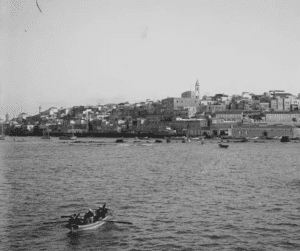 JAFFA General view from the sea looking east, 1898-1914. Matson Collection.