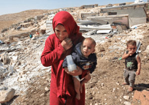 Palestinian homes are demolished by Israeli forces in Area C in the village of Mufagara south of Yatta near Hebron in the occupied West Bank on Sept. 11, 2019.