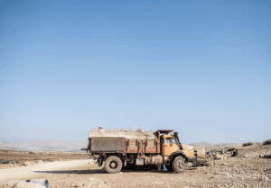 Rafa Daraa'me's water tanker truck. It was seized by the IDF last year and returned after pressure from diplomats.