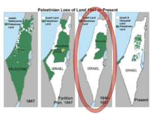 Shrinking map of Palestine - the third map would have illustrated Netanyahu's point more accurately than the one he used.