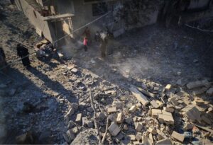 Six Palestinians Killed and dozens were injured after the Israeli occupation bombed the headquarters of the Young Men's Christian Association in Gaza, which houses about 250 displaced people.