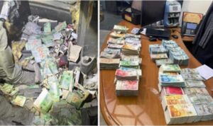 This photo from Israeli news site Ha'aretz shows cash that was confiscated in the West Bank by the IDF, on Wednesday night.