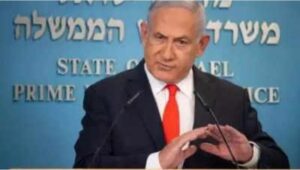 Israeli Prime Minister Benjamin Netanyahu gives a briefing at his office in Jerusalem, on Sept. 13, 2020.