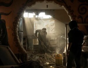 Damaged home in Rafah