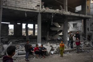 Destruction after a strike in Rafah, southern Gaza, on Wednesday. Gazan officials said on Thursday that Israeli strikes in Rafah had killed more than 30 people over the last three days.