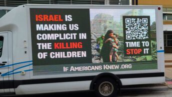 Billboard trucks about Gaza & USS Liberty in Iowa & New Hampshire