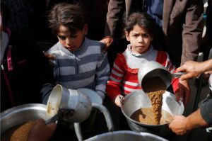 What resources were available in this Rafah are now depleted, and the displaced people there are largely reliant on sporadic, sparse aid deliveries and meals prepared by volunteer organizations.