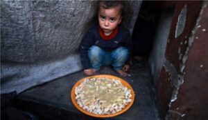 A displaced Palestinian child in Rafah
