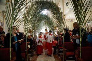 Christians have observed Palm Sunday at Saint Porphyrius Church in Gaza City. Only 800 to 1,000 Christians are believed to still live in Gaza, the oldest Christian community in the world, dating back to the first century.