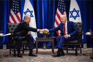 Israeli Prime Minister Benjamin Netanyahu and President Joe Biden meet in New York on Sept. 20.