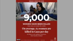 9,000 women in Gaza have been killed since October 7th