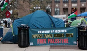 A coalition of University of Michigan students in Ann Arbor have camped out to pressure the university to divest its endowment from companies that support Israel or could profit from the ongoing war on Gaza.
