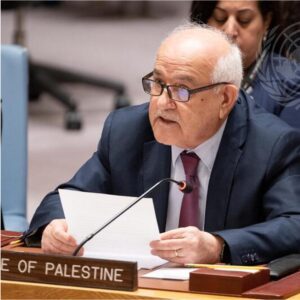 Riyad H. Mansour (born 21 May 1947) is a Palestinian-American diplomat and since 2005 has been the Permanent Observer of Palestine to the United Nations.