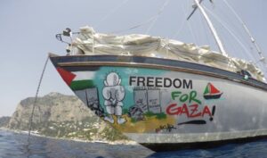 Four boats left from Scandinavia in mid-May, 2018 and stopped in some 28 ports along the way. The Israeli navy intercepted the boat containing activists that was part of the flotilla. (Read about this flotilla at the end of the news article.)