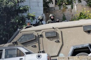 Israeli soldiers during a military raid on Tubas in the occupied West Bank in March 2024