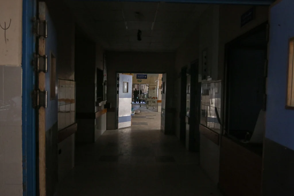 Empty corridors inside the Nasser Medical Hospital in Khan Younis, southern Gaza, on Sunday, April 21, 2024. More than 34,000 Palestinians have died, according to the Hamas-run health authority
