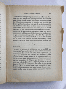 page from À Jérusalem un drapeau flottait sur la ligne de feu / In Jerusalem a flag flew on the line of fire By Jacques de Reynier