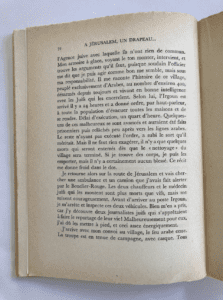 page from À Jérusalem un drapeau flottait sur la ligne de feu / In Jerusalem a flag flew on the line of fire By Jacques de Reynier