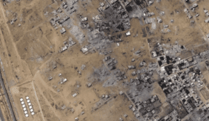 North of the Rafah crossing, along the Philadelphi corridor, end of May 2024. This is an area of ​​about 18-square-kilometers, where the destruction is particularly noticeable in the photos.