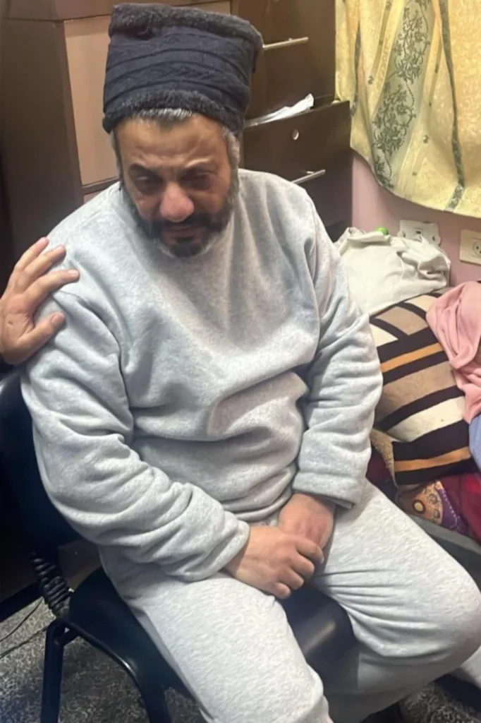 Dr. Mohammed Al-Ran is pictured on the day of his release from a detention camp, in a visibly worse physical condition. From Social Media