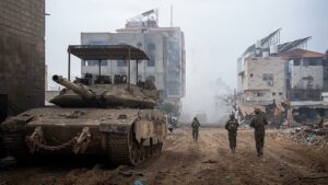 IDF Merkava Mk 4 Barak tank inside Gaza, March 28, 2024