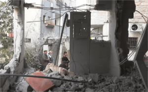 View of one Palestinian family's destroyed home in November. The family was reportedly forbidden from sifting through the remains: "Even the rubble claimed as the property of the Israeli State."