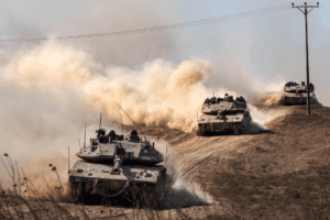 Israeli tanks patrol Israeli Border, January 2023