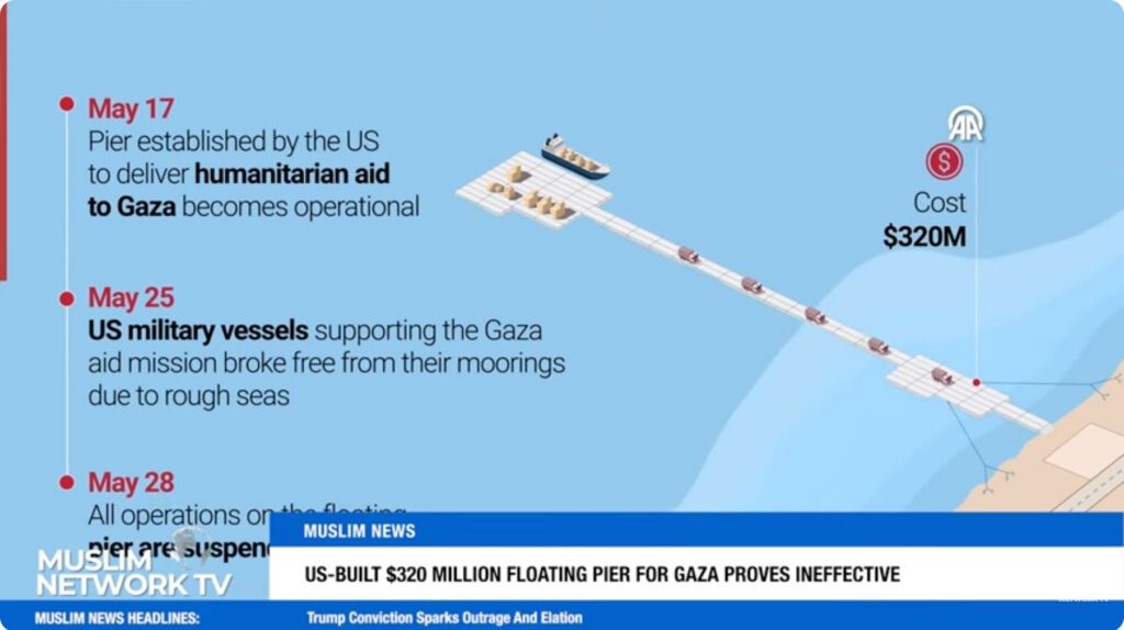US-Built $320 Million Floating Pier For Gaza Proves Ineffective | Muslim News | May 31, 2024