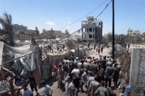 An Israeli airstrike targeted Mawasi, a designated "safe zone" in Gaza on Saturday, reportedly killing at least 90 Palestinians. More than 289 people were injured in the strike.