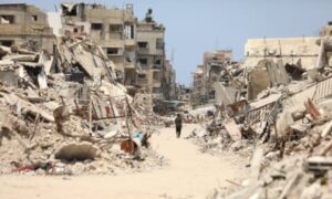 The Jibaliya refugee camp in Gaza City, 27 July. Photograph: Anadolu/Getty Images