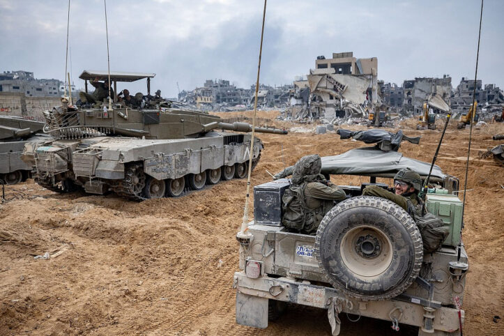 Israeli soldiers from the 8717 Battalion of the Givati Brigade operating in Beit Lahia, in the northern Gaza Strip, December 28, 2023.