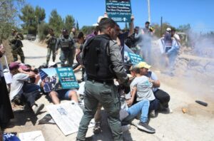 Activists are frequently assaulted by soldiers and settlers operating under their protection. Photo courtesy of Combatants for Peace and the Qaysiya family.