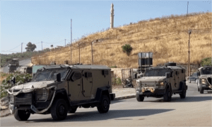 Israeli army vehicles near Tubas, occupied West Bank