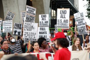 Protesters in Atlanta, Georgia, demand a ceasefire in Gaza on June 27, 2024. Photo by Octavio Jones/Getty Images