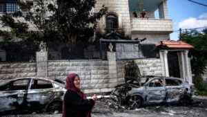 Israeli settlers recently attacked the village of Jit in the occupied West Bank [Nasser Ishtayeh/SOPA Images/LightRocket/Getty]