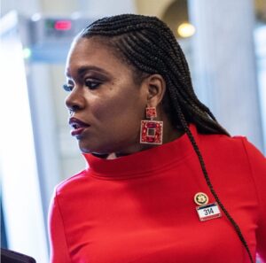 Rep. Cori Bush, D-Mo., arrives to the U.S. Capitol on March 13, 2024. Photo: Tom Williams/CQ-Roll Call via Getty Images