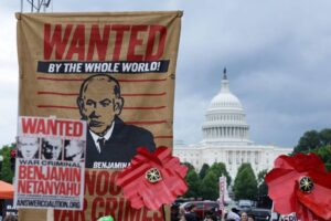 Activists participate in a pro-Palestinian protest near the US Capitol on July 24, 2024 [Alex Wong/Getty Images]