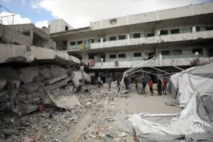 Israeli attack on Gaza City's Ibn al-Haitham school