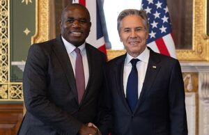 Secretary Antony J. Blinken meets with UK Foreign Secretary David Lammy in London, United Kingdom, September 10, 2024. (Official State Department photo by Chuck Kennedy)