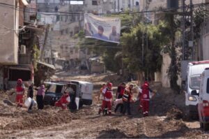 PRCS crews evacuate residents of Tulkarem after a 10-day Israeli siege, September 5, 2024 [Handout/PRCS]