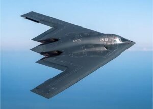 A Northrop Grumman B-2 aircraft in flight