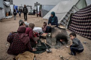 Palestinians have been living in makeshift tents in Rafah, as an IDF ground campaign nears Gaza's southernmost city. (Photo credit: Abed Zagout/Anadolu via Getty Images)